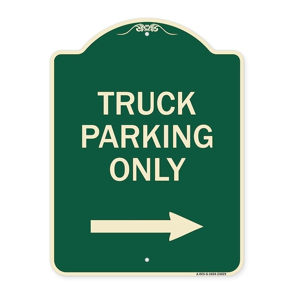 Signmission Reserved Parking Truck Parking W/ Right Arrow Heavy-Gauge Aluminum Sign, 24" x 18", G-1824-23029 A-DES-G-1824-23029 - main